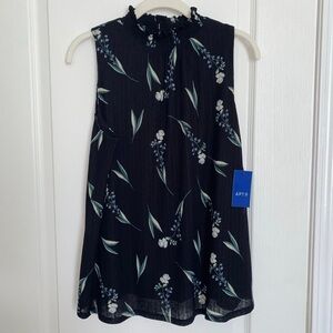 NWT- “Apt.9” Black Floral Top